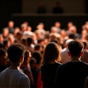 Group of people singing in a choir
